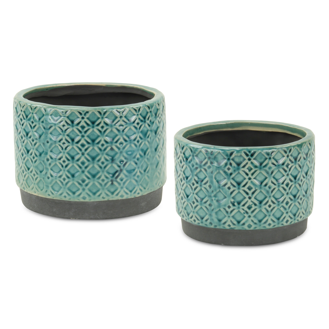 Zajedani Turquoise Wide Lattice Pot - Large CHEUNGS