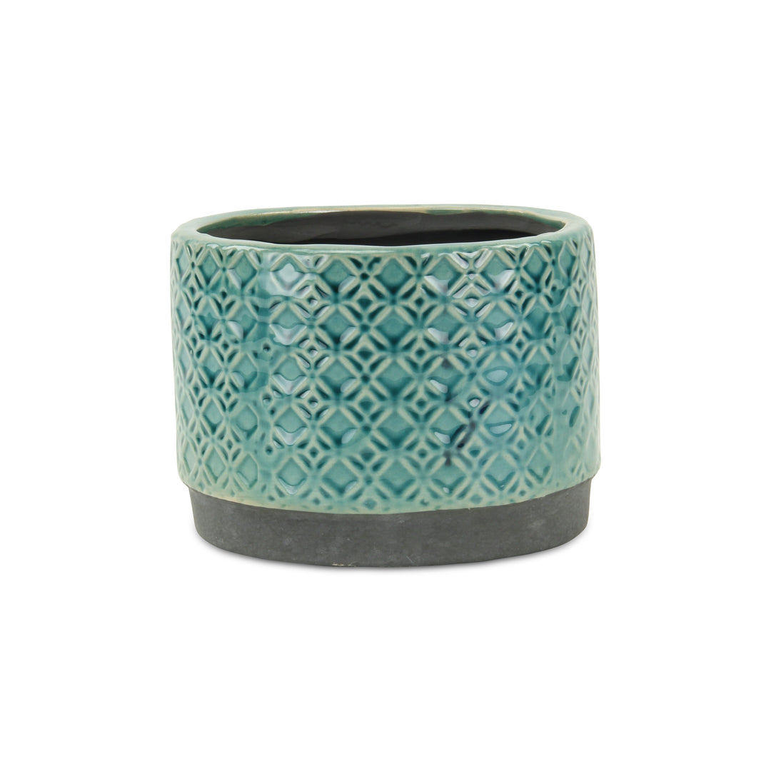 Zajedani Turquoise Wide Lattice Pot - Large CHEUNGS