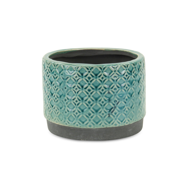 Zajedani Turquoise Wide Lattice Pot - Large CHEUNGS