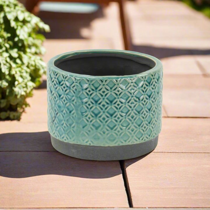 Zajedani Turquoise Wide Lattice Pot - Large CHEUNGS