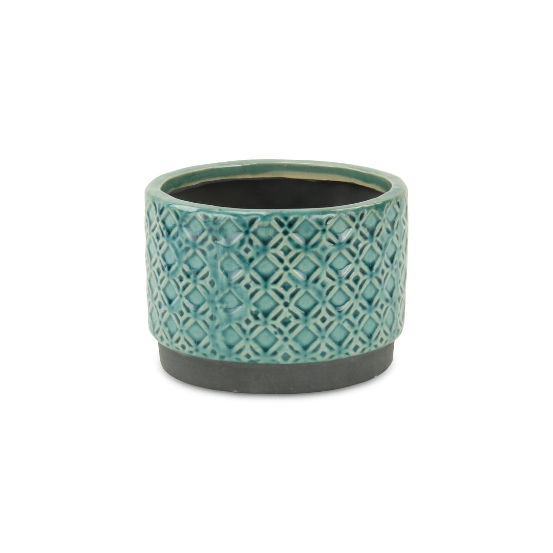 Zajedani Turquoise Wide Lattice Pot - Small CHEUNGS