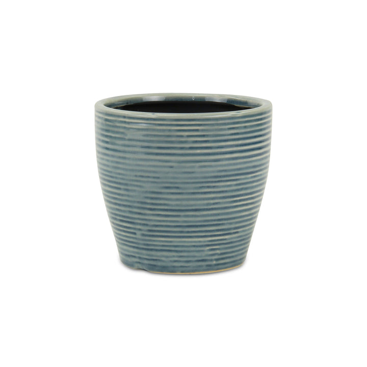 Livia Rippled Blue Pot - Large CHEUNGS