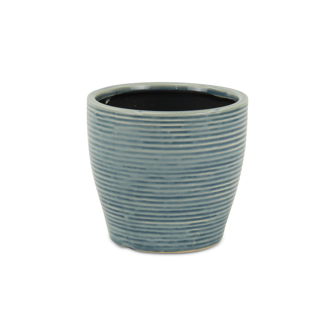 Livia Rippled Blue Pot - Large CHEUNGS