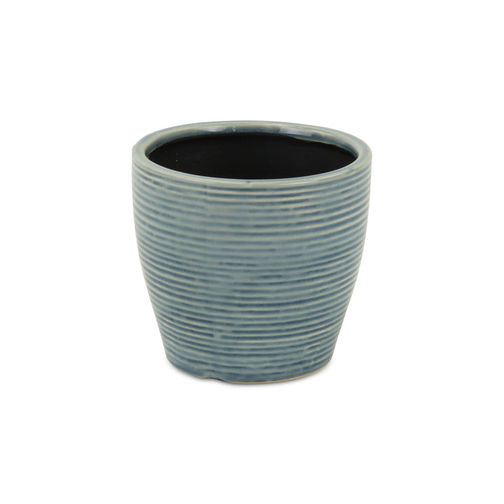 Livia Rippled Blue Pot - Large CHEUNGS