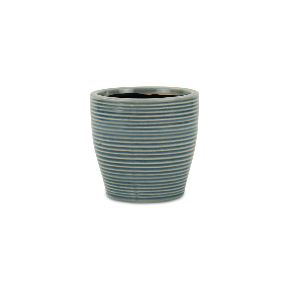 Livia Rippled Blue Pot - Small CHEUNGS