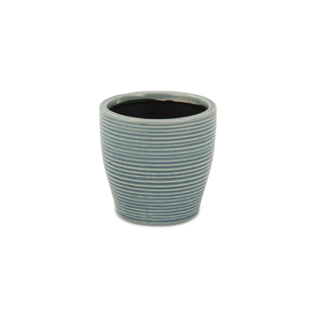 Livia Rippled Blue Pot - Small CHEUNGS