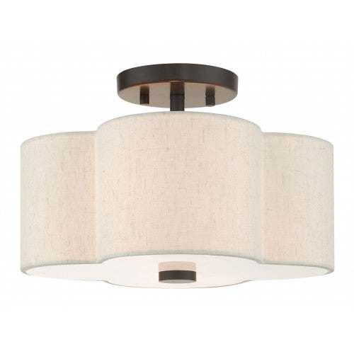 2 Light English Bronze Semi Flush Livex