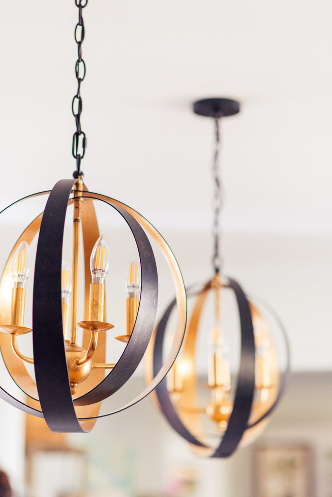 Crystorama Crystorama Luna 4 Light English Bronze + Antique Gold Sphere Mini Chandelier