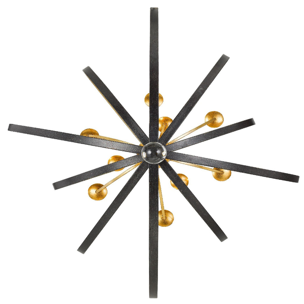 Crystorama Crystorama Luna 9 Light English Bronze + Antique Gold Chandelier