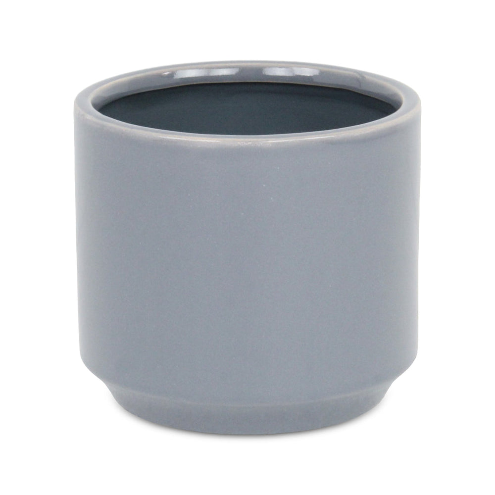 Elegora Straight Side Solid Color Ceramic Pot - X-Large - Gray CHEUNGS