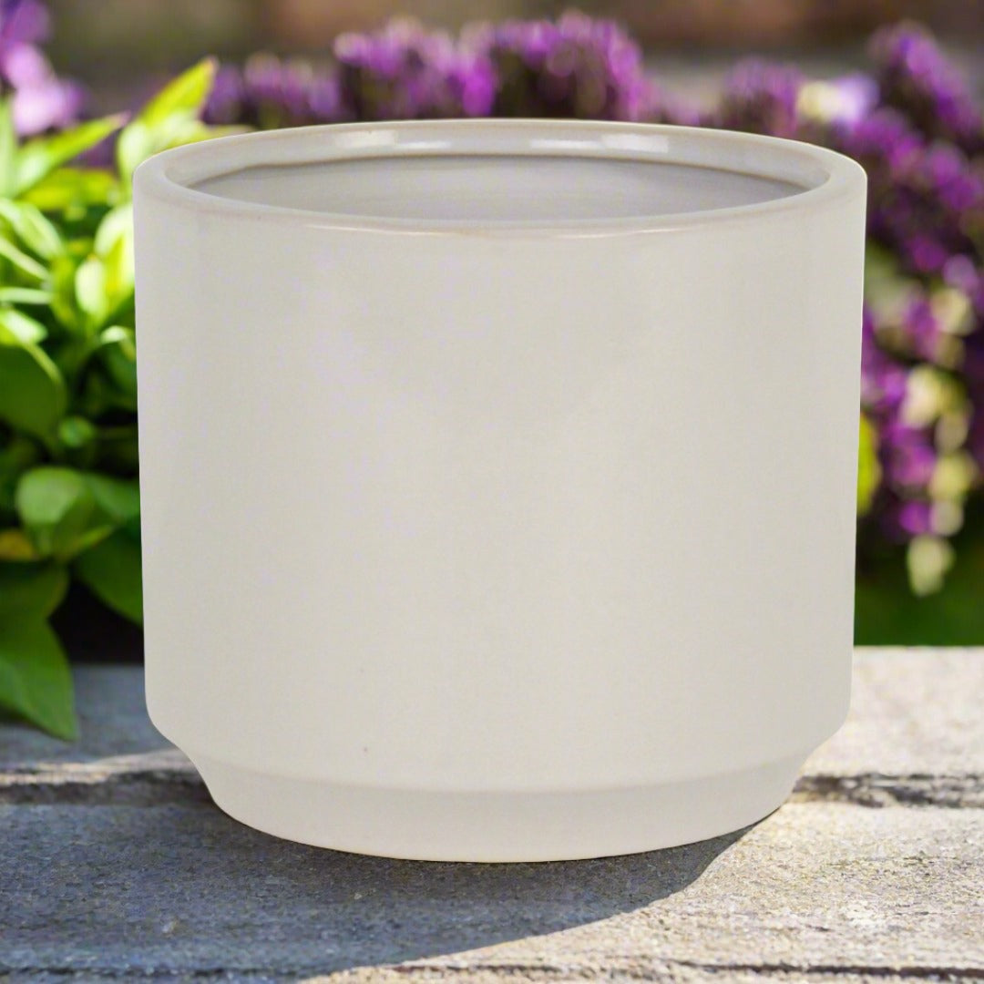 Elegora Straight Side Solid Color Ceramic Pot - X-Large - Off White CHEUNGS