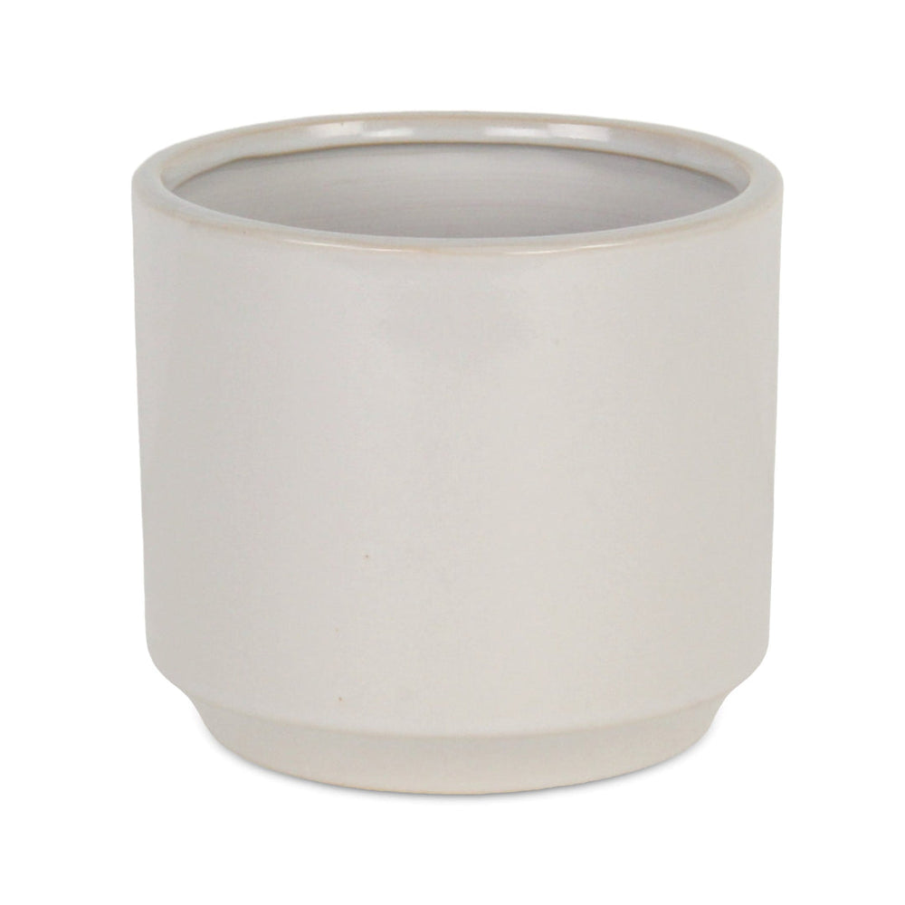 Elegora Straight Side Solid Color Ceramic Pot - X-Large - Off White CHEUNGS