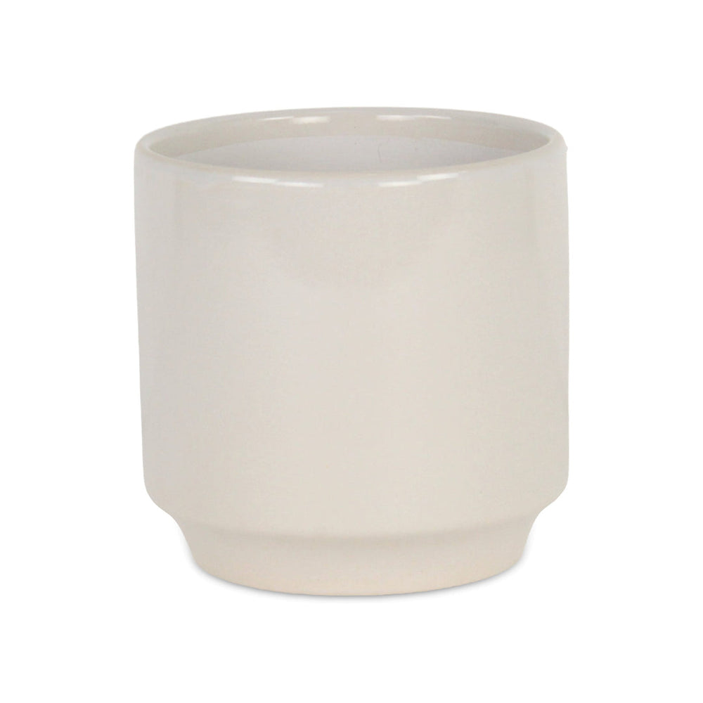 Elegora Straight Side Solid Color Ceramic Pot - Large - Off White CHEUNGS