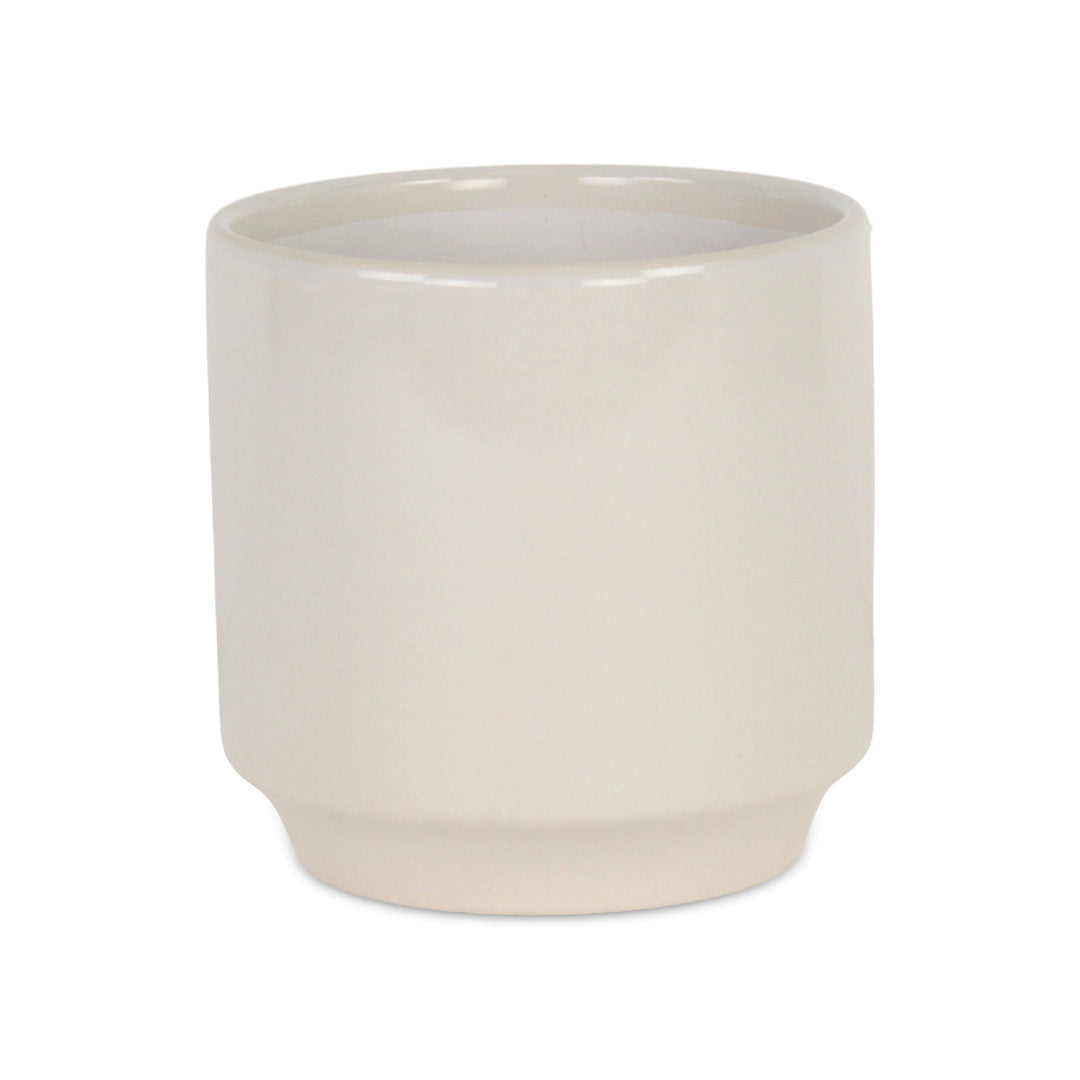 Elegora Straight Side Solid Color Ceramic Pot - Large - Off White CHEUNGS