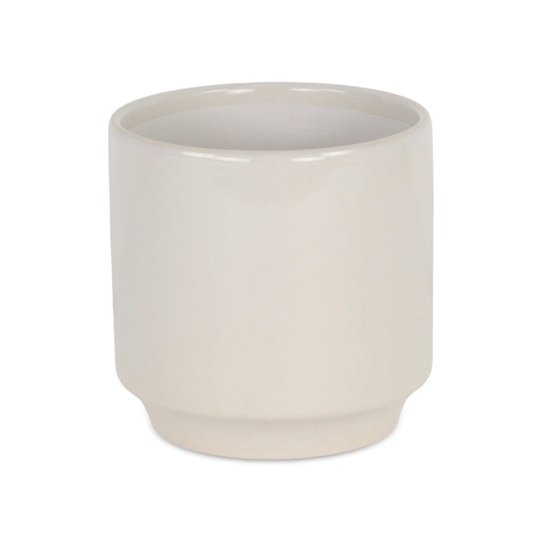 Elegora Straight Side Solid Color Ceramic Pot - Large - Off White CHEUNGS