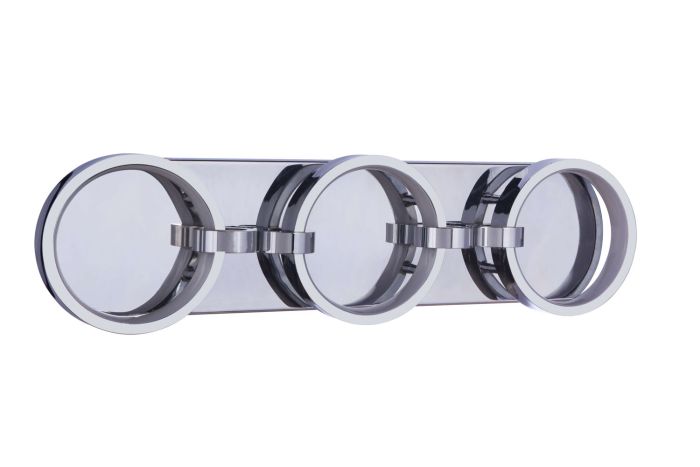 Antique Hardware Context 3 Light LED Vanity in Chrome Bath and Vanity