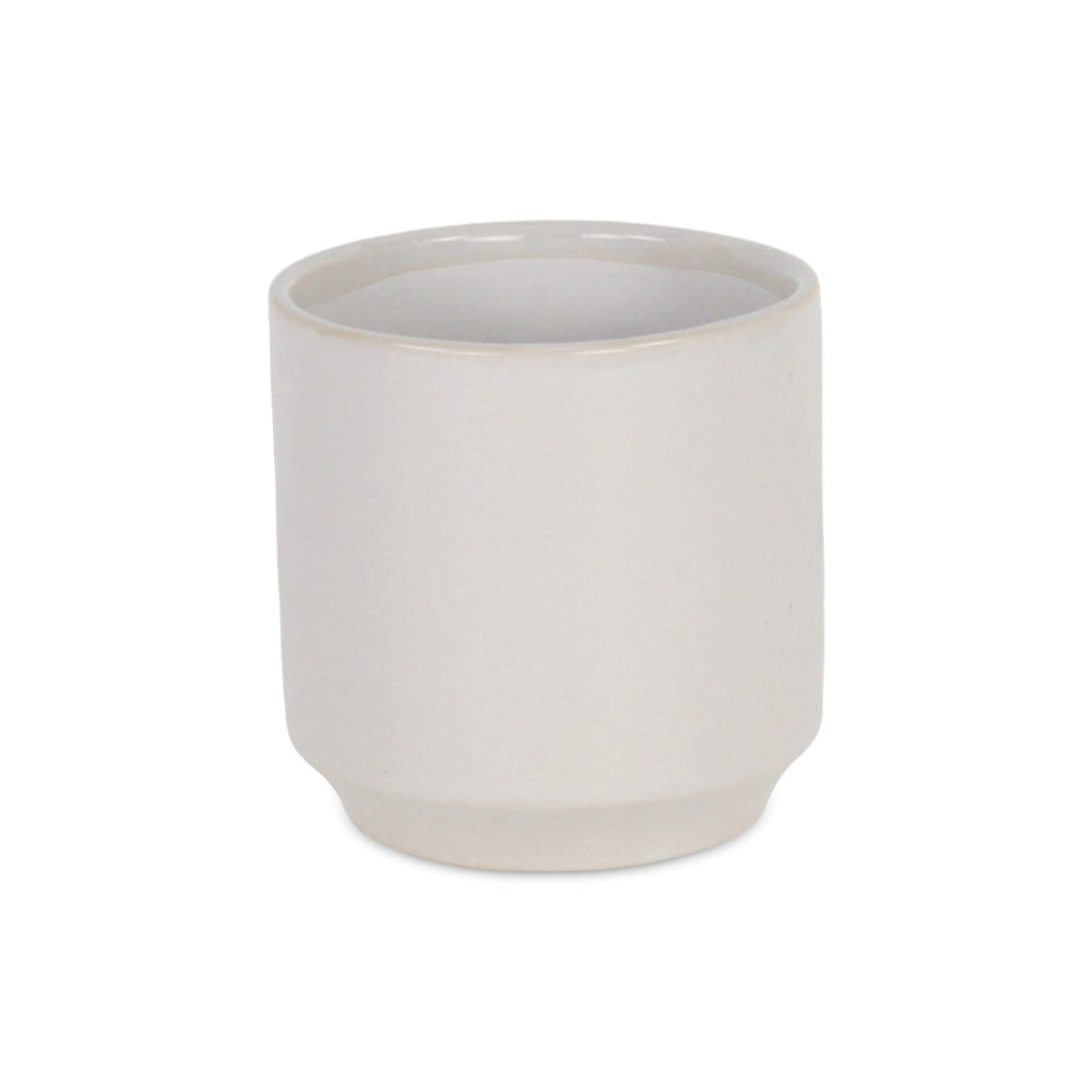 Elegora Straight Side Solid Color Ceramic Pot - Medium - Off White CHEUNGS