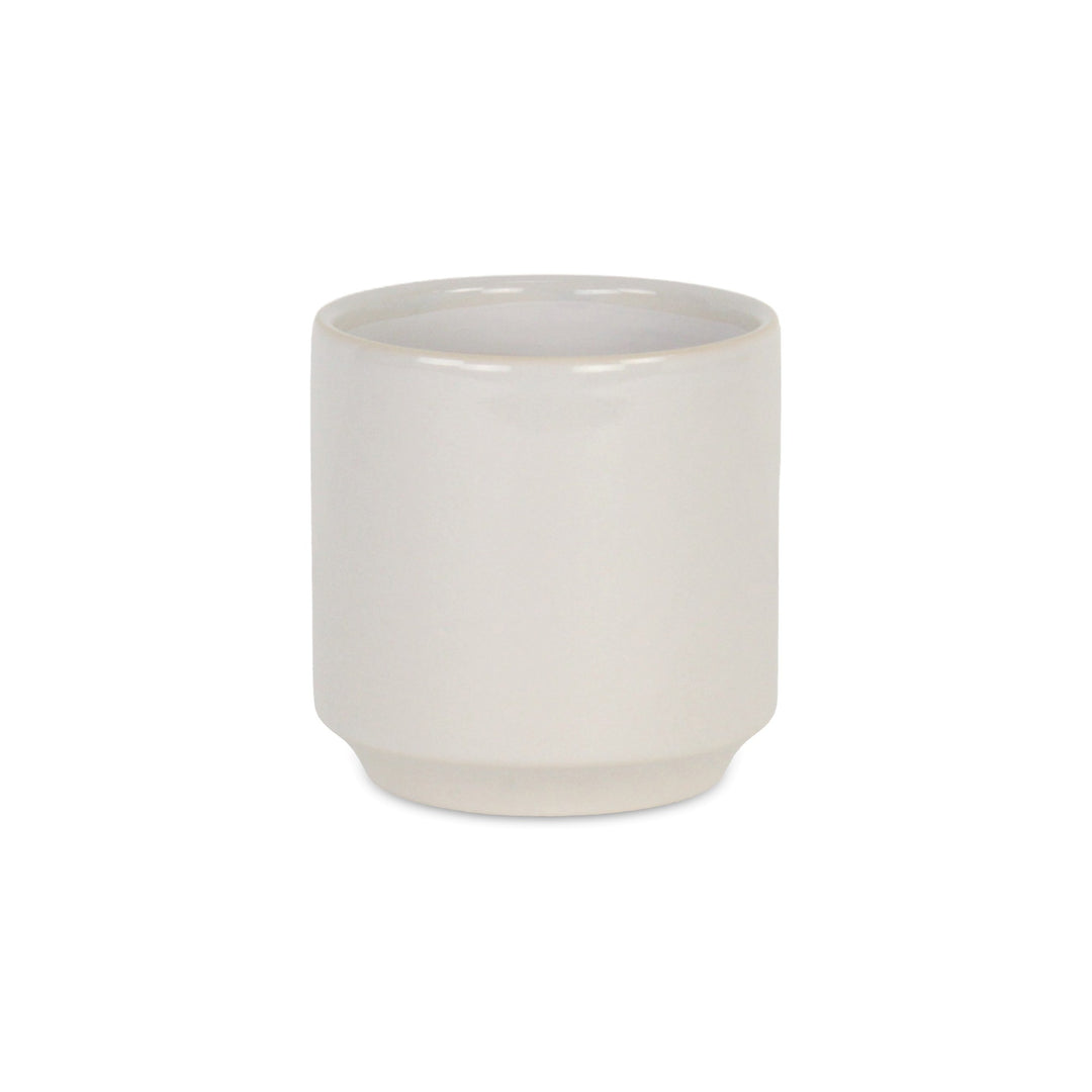 Elegora Straight Side Solid Color Ceramic Pot - Small - Off White CHEUNGS