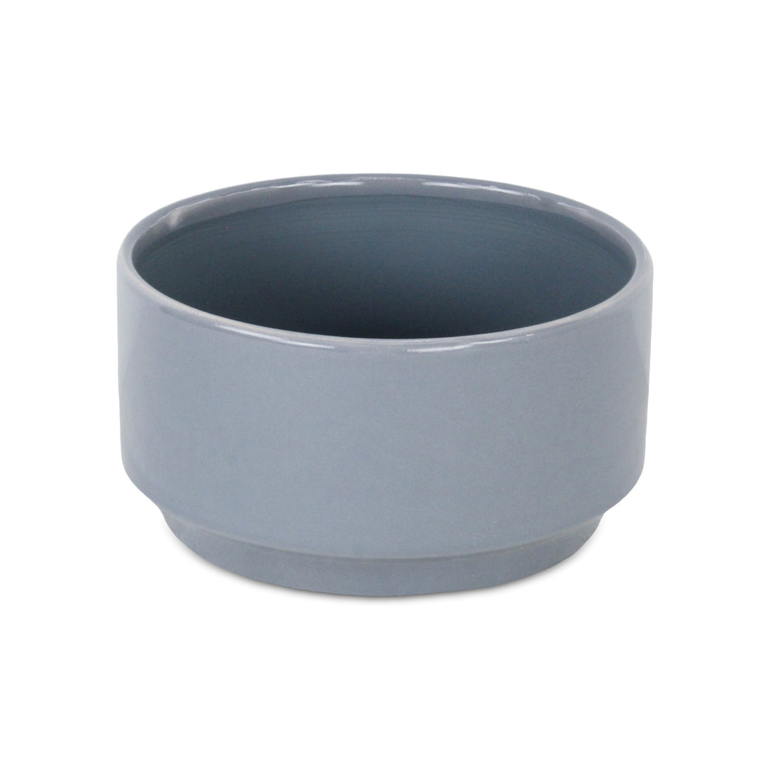 Elegora Wide Round Straight Side Ceramic Pot - Large - Gray CHEUNGS