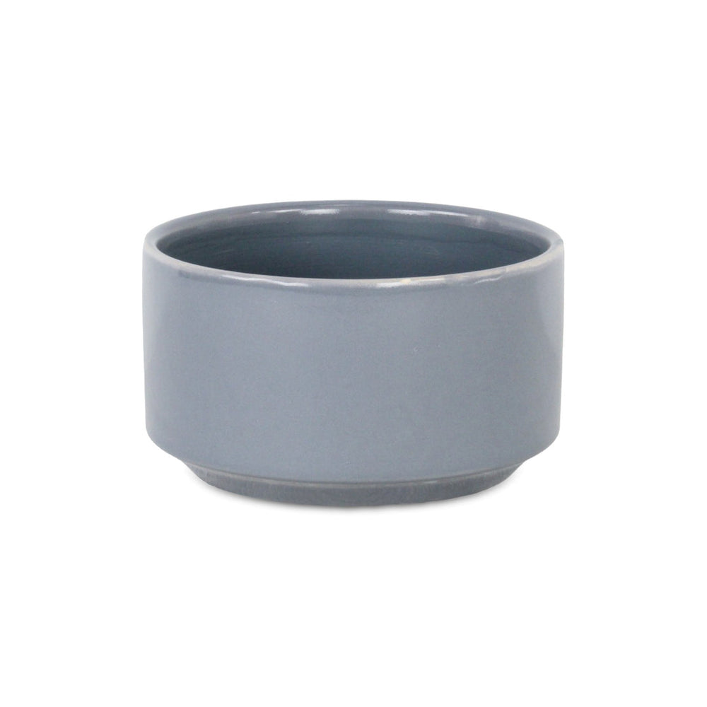 Elegora Wide Round Straight Side Ceramic Pot - Small - Gray CHEUNGS