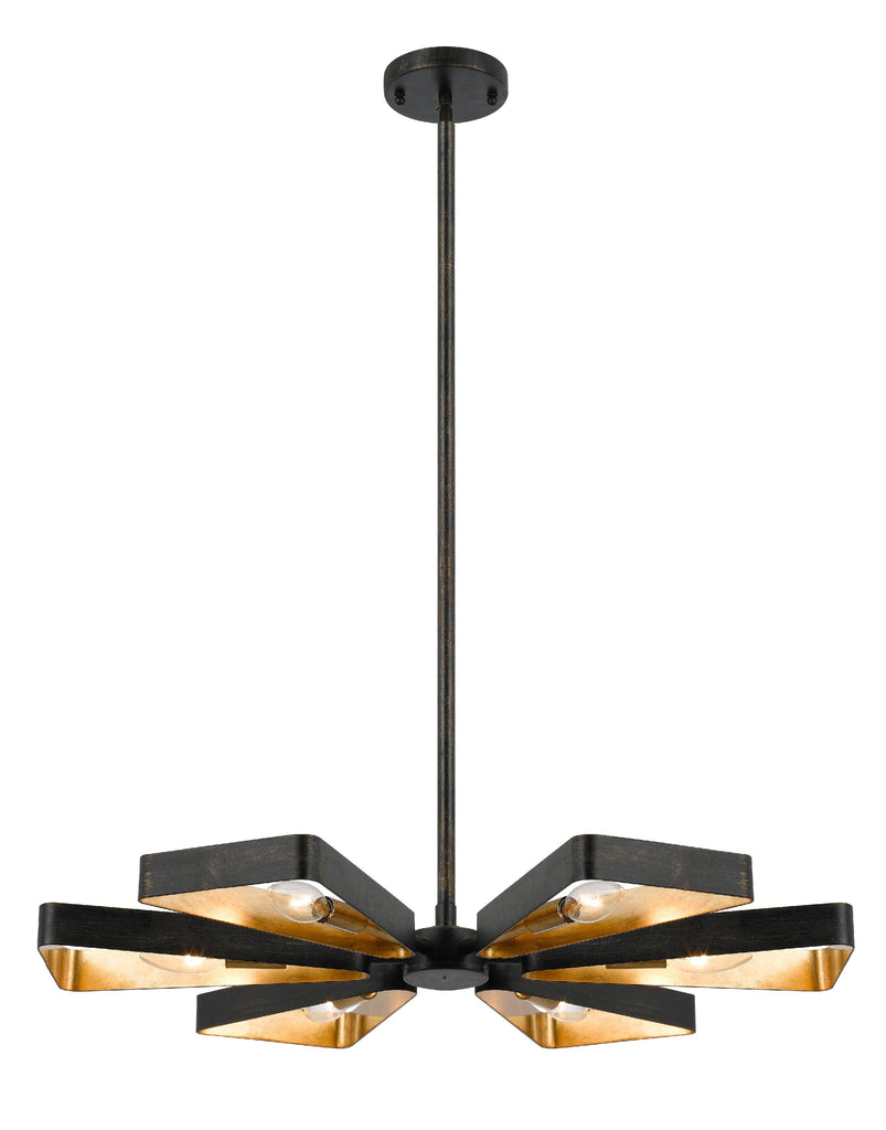 Crystorama Crystorama Luna 6 Light English Bronze + Antique Gold Chandelier