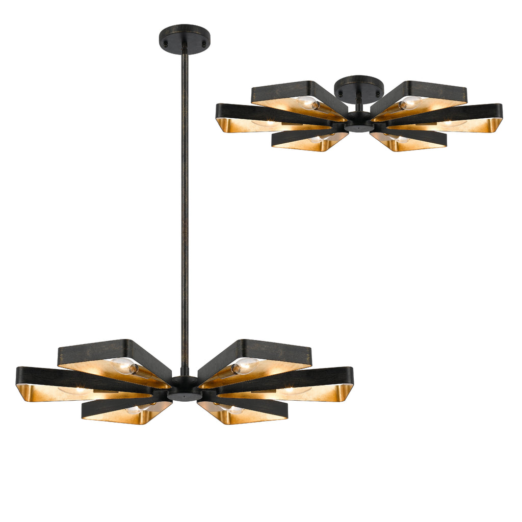 Crystorama Crystorama Luna 6 Light English Bronze + Antique Gold Chandelier