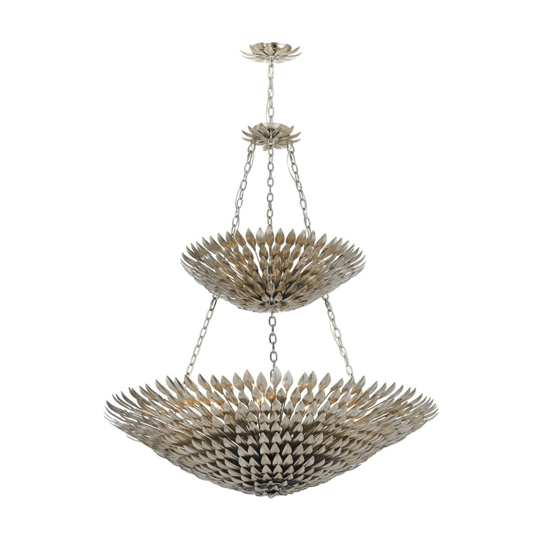 Crystorama Crystorama Broche 18 Light Antique Silver Leaf Chandelier