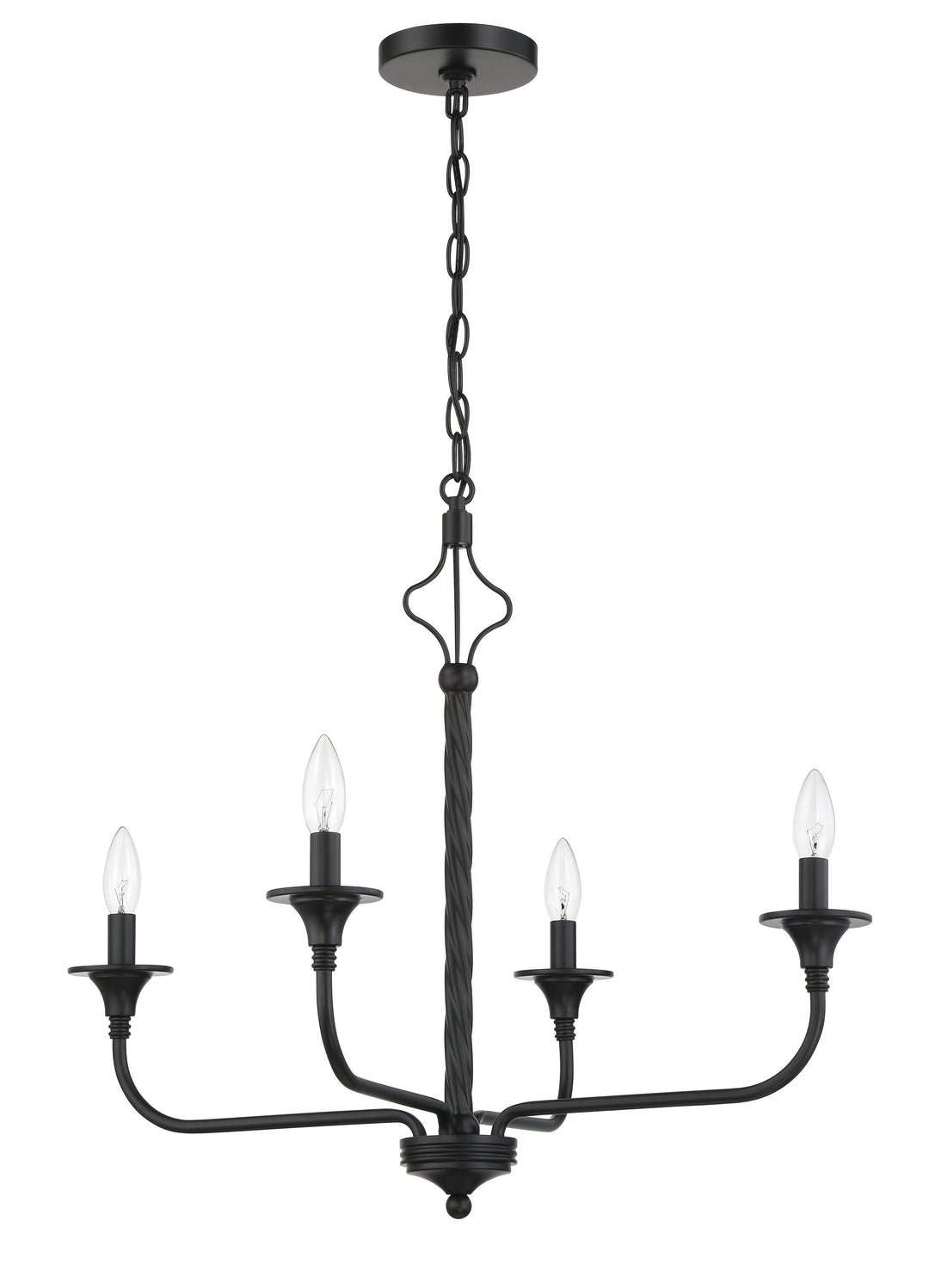 Jolenne 4 Light Chandelier in Flat Black CRAFTMADE