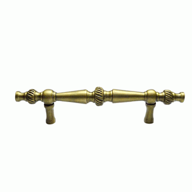 6 1/2 Inch Overall (4 Inch c-c) Solid Brass Georgian Pull (Antique Brass Finish) COPPER MOUNTAIN HARDWARE