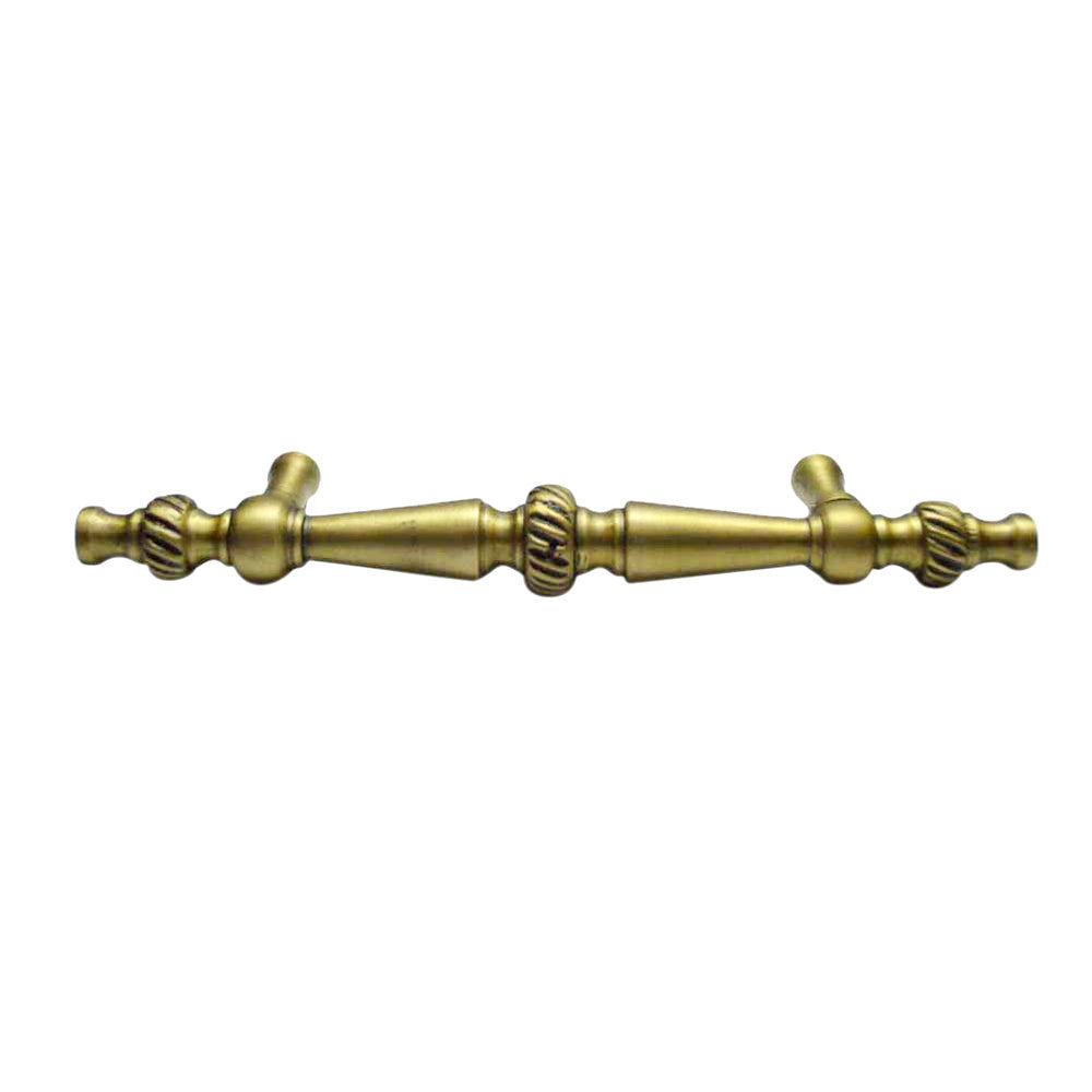 6 1/2 Inch Overall (4 Inch c-c) Solid Brass Georgian Pull (Antique Brass Finish) COPPER MOUNTAIN HARDWARE