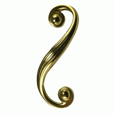 7 1/2 Inch Solid Brass Swirl Cabinet Pull (Polished Brass Finish) Copper Mountain Hardware