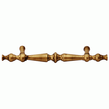 6 1/2 Inch Overall (4 Inch c-c) Solid Brass Victorian Pull (Antique Brass Finish) COPPER MOUNTAIN HARDWARE