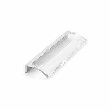 6 1/4 Inch (5 Inch c-c) Positano Clear Edge Pull (Polished Chrome Finish) SCHAUB