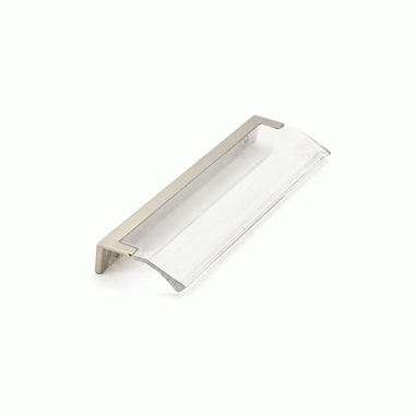 6 1/4 Inch (5 Inch c-c) Positano Clear Edge Pull (Satin Nickel Finish) SCHAUB