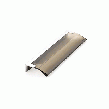 6 1/4 Inch (5 Inch c-c) Positano Smoke Edge Pull (Polished Chrome Finish) SCHAUB