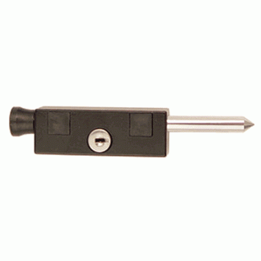 6 1/8 Inch Keyed Patio Door Bolt (Black) EMTEK