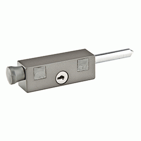 6 1/8 Inch Keyed Patio Door Bolt (Silver) EMTEK