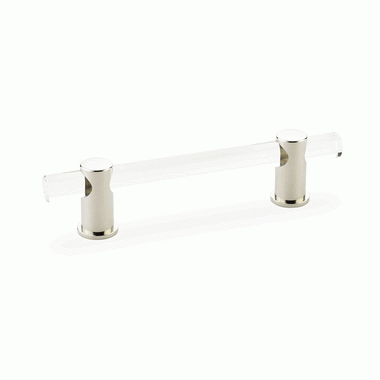 6 Inch (4 Inch c-c) Lumiere Acrylic Pull (Polished Nickel Finish) SCHAUB