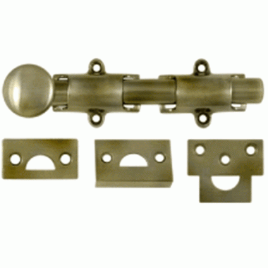 6 Inch Deltana Heavy Duty Surface Bolt (Antique Brass Finish) DELTANA