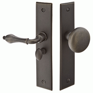 6 Inch Sandcast Bronze Screen Door Lock with Rectangular Style (Medium Bronze Finish) EMTEK