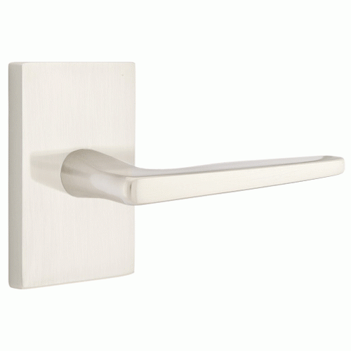 Emtek Concealed Fastener Mechanism Solid Brass Hermes Lever With Modern Rectangular Rosette EMTEK