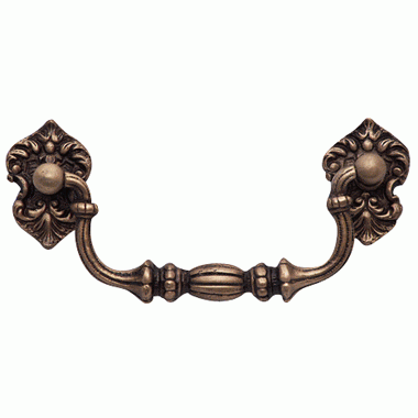 6 Inch Solid Brass Victorian Style Bail Handle (Antique Brass Finish) Copper Mountain Hardware