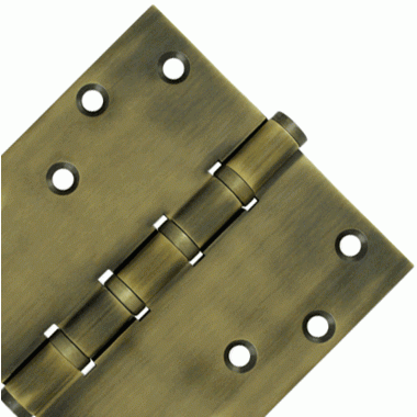 6 Inch X 6 Inch Solid Brass Ball Bearing Square Hinge (Antique Brass Finish) DELTANA