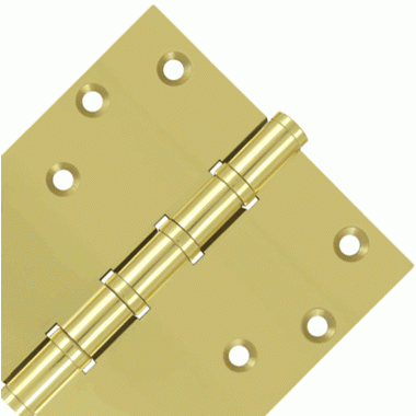 6 Inch X 6 Inch Solid Brass Ball Bearing Square Hinge (Polished Brass Finish) DELTANA