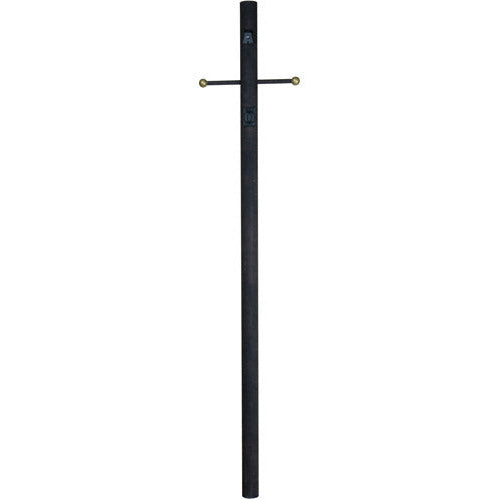 84" Smooth Direct Burial Post w/ Photocell & Convenience Outlet in Textured Black CRAFTMADE