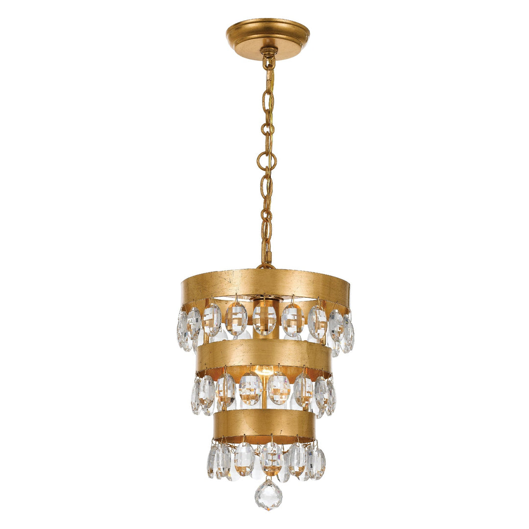 Perla 1 Light Antique Gold Mini Pendant Crystorama