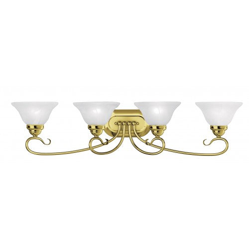 4 Light Polished Brass Bath Light Livex