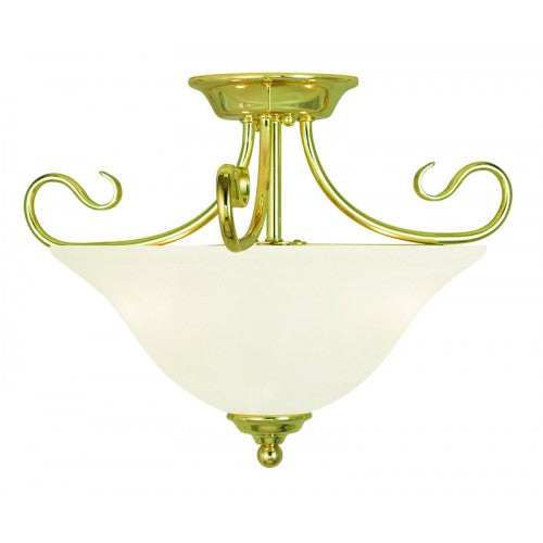 2 Light Polished Brass Ceiling Mount Livex