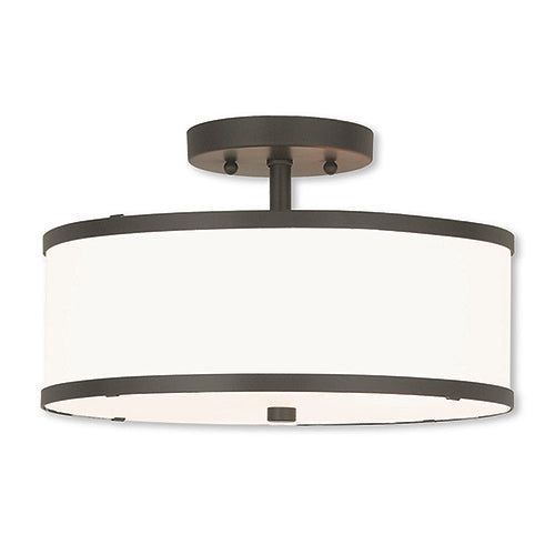 2 Light Bronze Ceiling Mount Livex