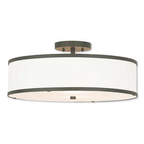 3 Light Bronze Ceiling Mount Livex